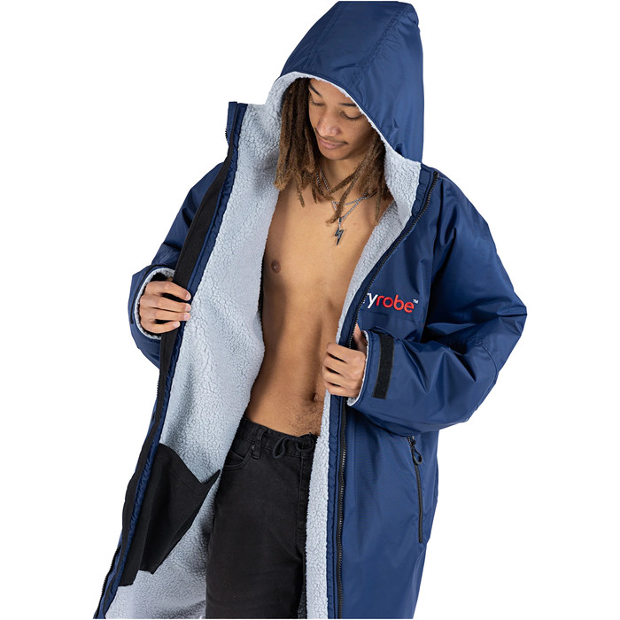 2024 Dryrobe Advance Long Sleeve Change Robe V3 DR104 - Navy Blue / Grey